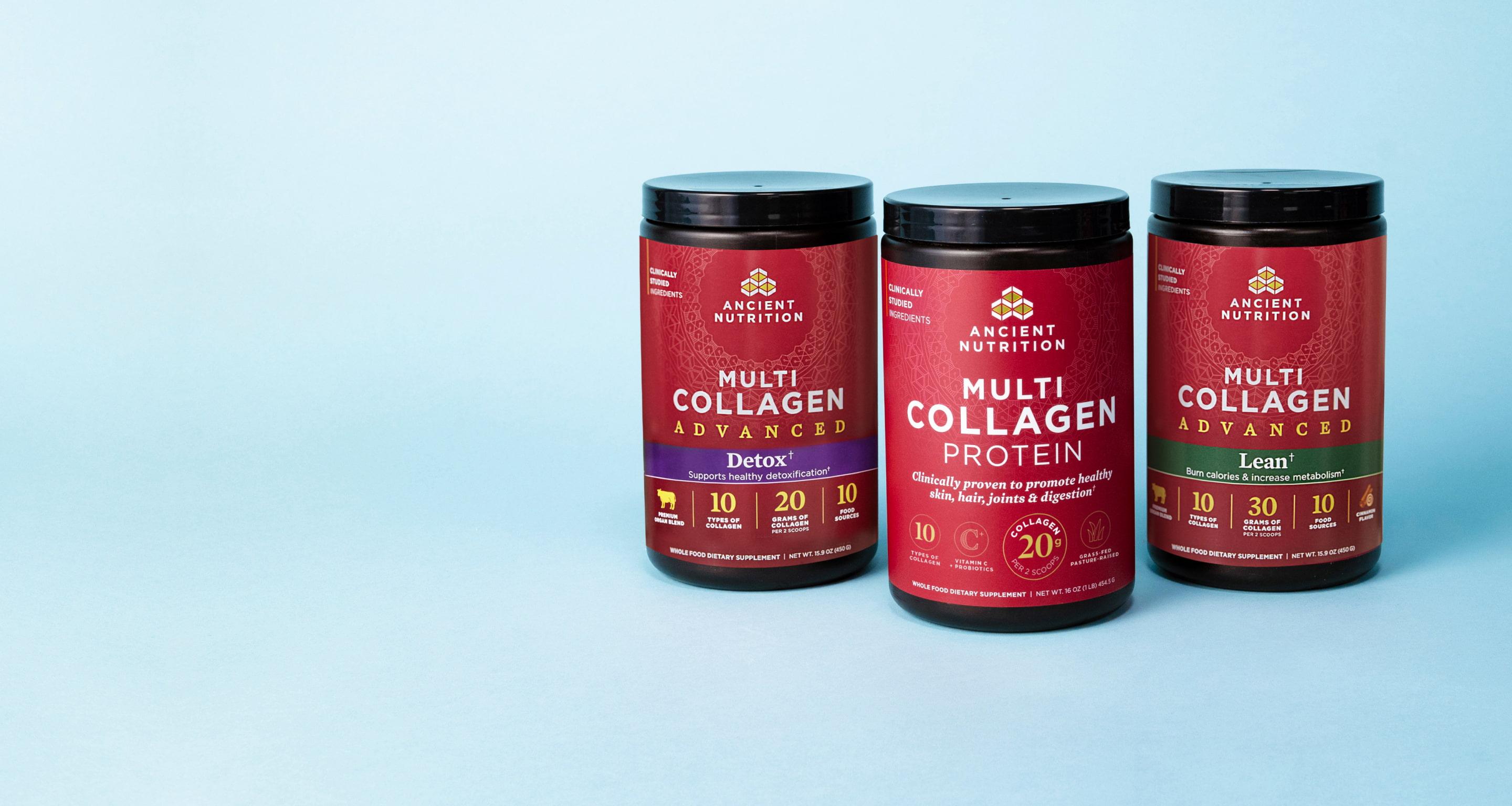 3 bottles of multi collagen protein powder