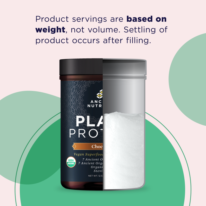 Plant Protein Chocolate bottle with powder exposed