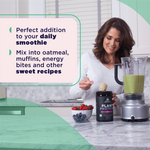 woman making a smoothie with Plant Protein Berry 