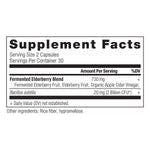elderberry + probiotics capsules supplement label