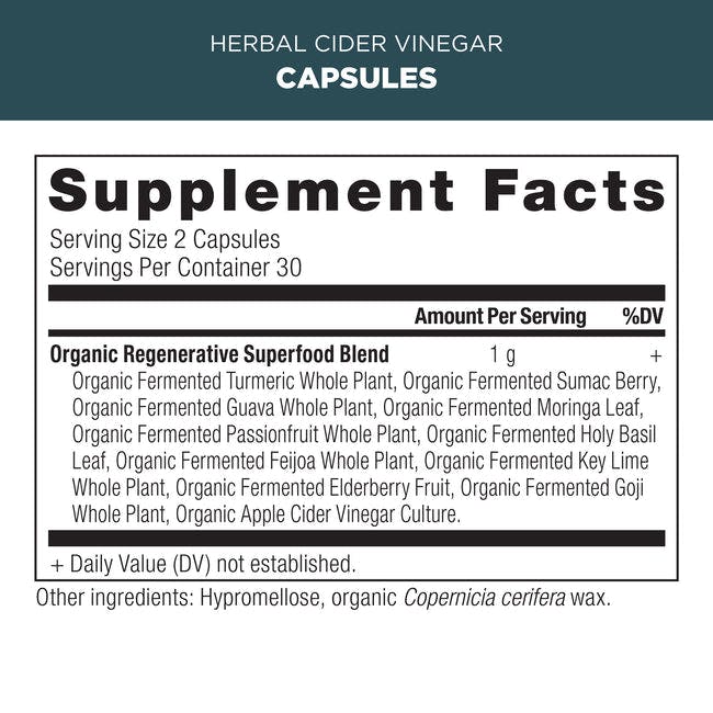 herbal cider vinegar supplement label