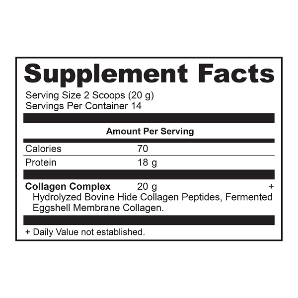 collagen peptides pure supplement label