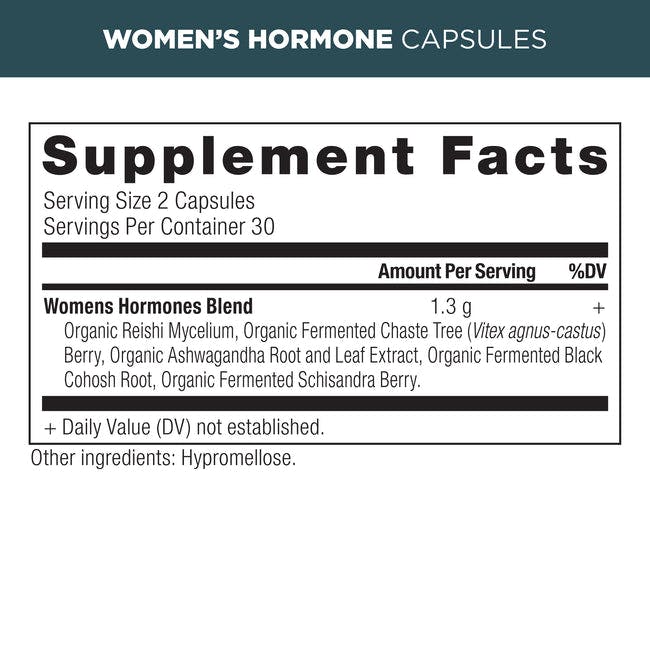 womens hormones capsules supplement label