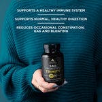 SBO Probiotics Trinity Capsules in a persons hand