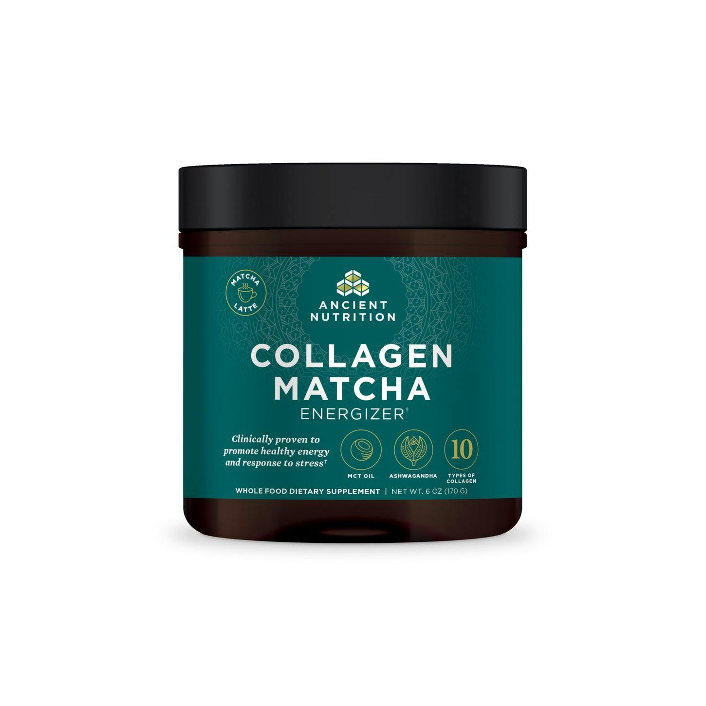 collagen matcha energizer front of bottle 