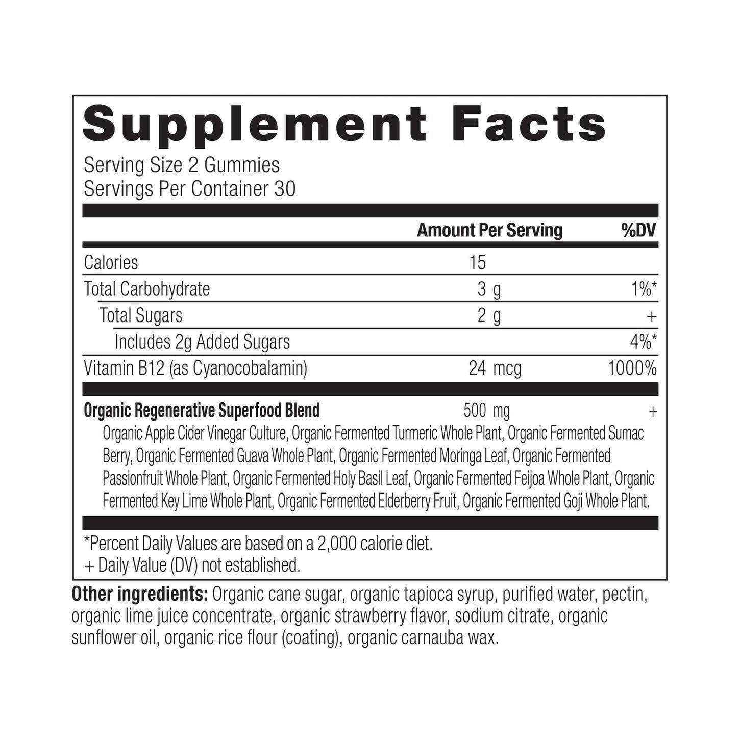 herbal cider vinegar gummies supplement label