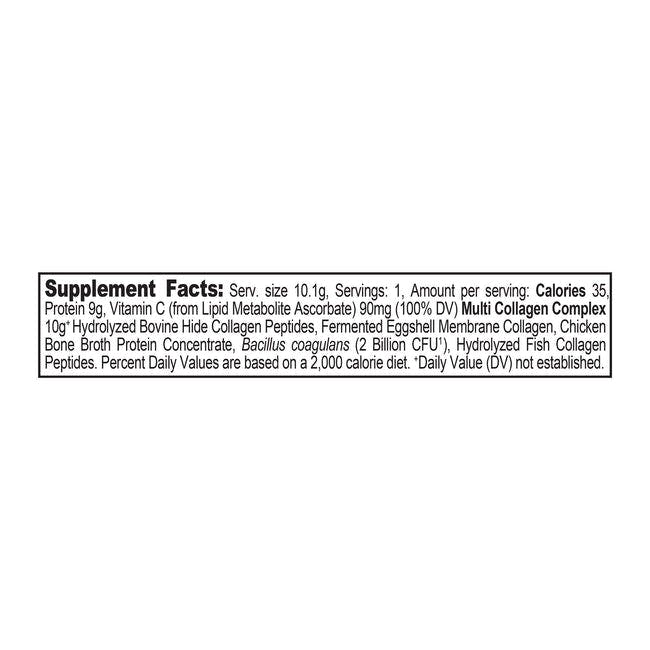 multi collagen stick pack supplement label