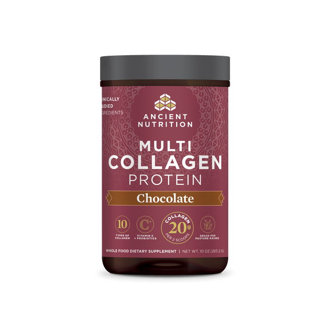 multi collagen protein chocolate front of bottle