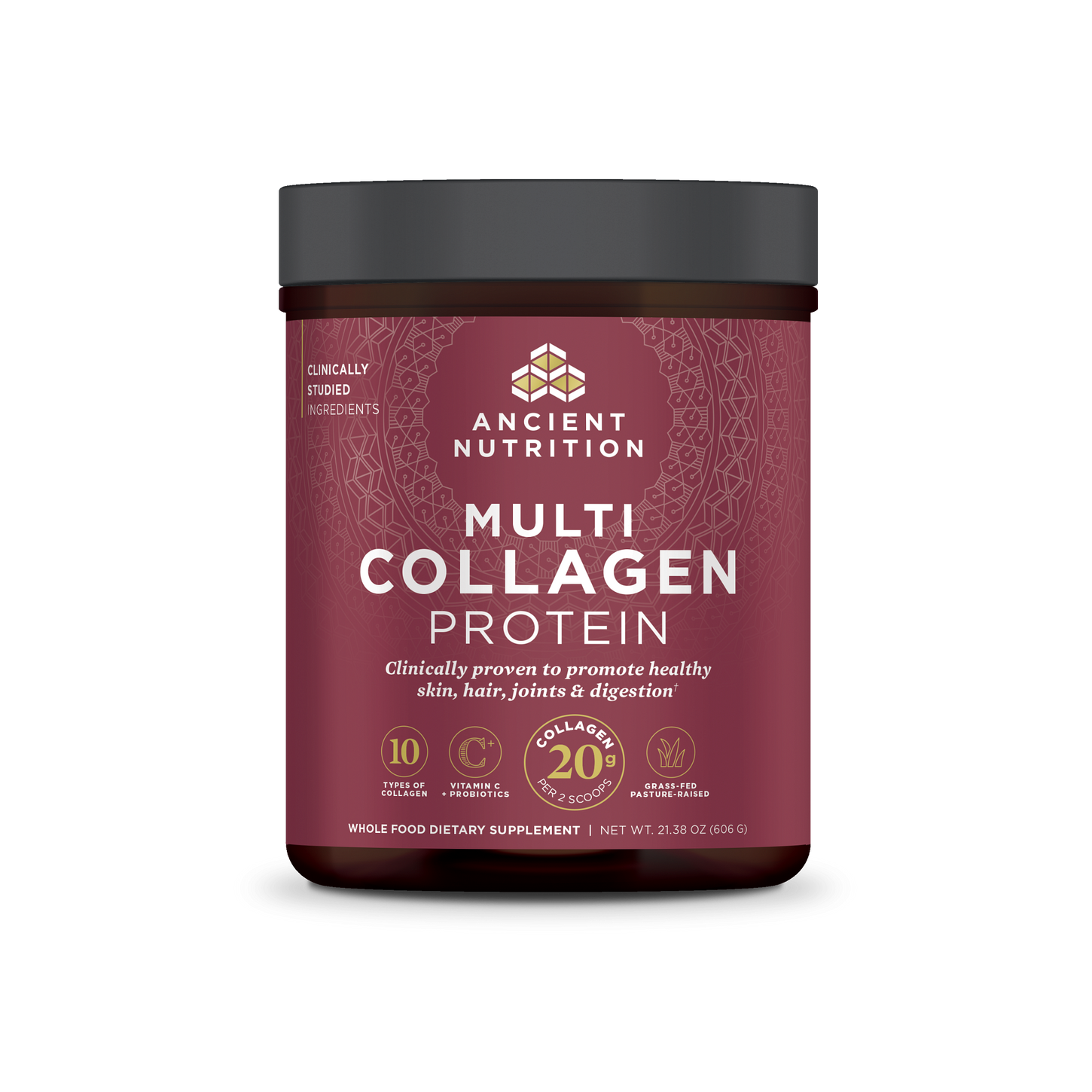 multi collagen protein pure 60 servings front of bottle 