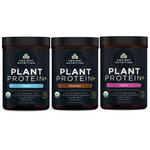 bottles of Plant Protein Vanilla, Chocolate and Berry