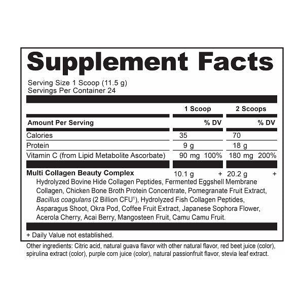 multi collagen protein beauty within 24 servings supplement label