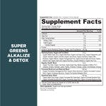 supergreens alkalize and detox supplement label