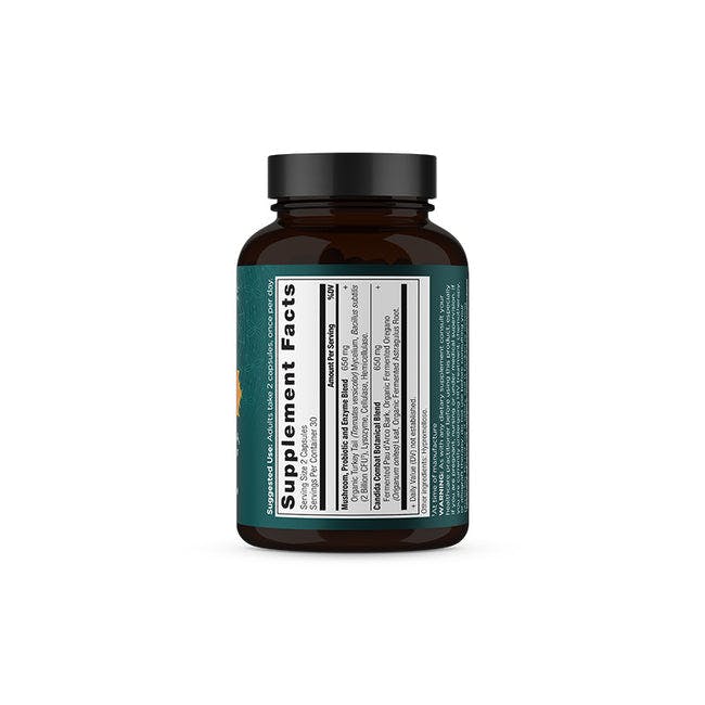 Candida Capsules side of bottle