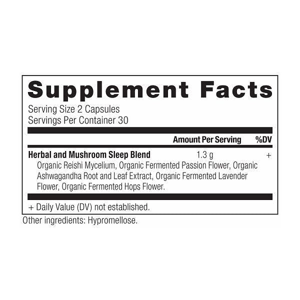 Stress & Sleep Support Capsules supplement label