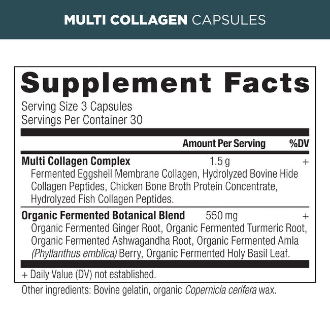 Multi Collagen Capsules supplement label