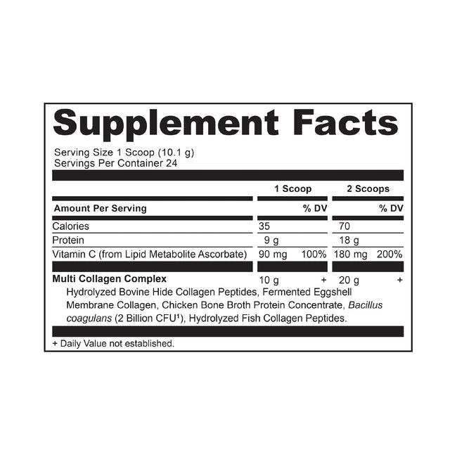 multi collagen protein pure 24 serving supplement label 