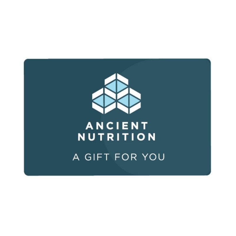 Image of a gift card with ancient nutrition logo