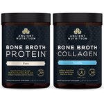 Bone Broth Collagen Vanilla Bottle  + Bone Broth Protein Pure bottle
