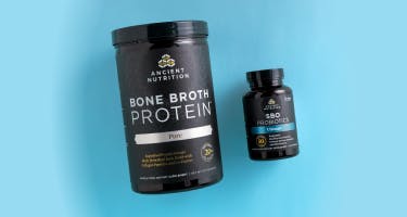bottles of bone broth protein and sbo probiotics