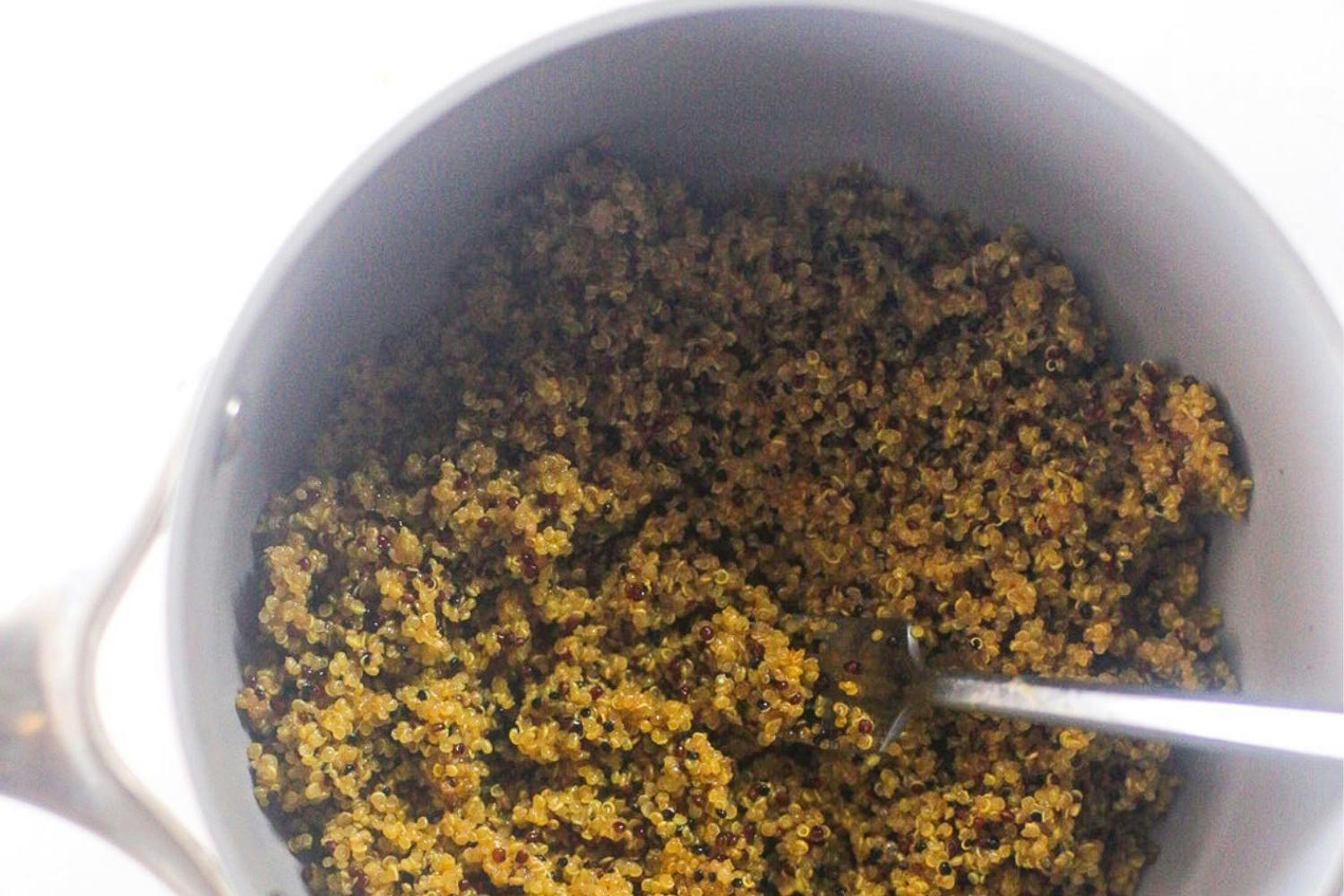 Quinoa bowl recipe step one