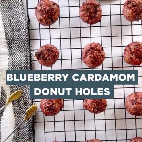 blueberry cardamom donut holes