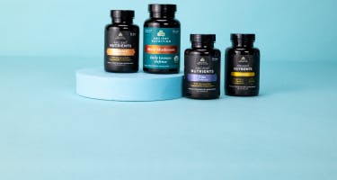 immune supplements on a blue background