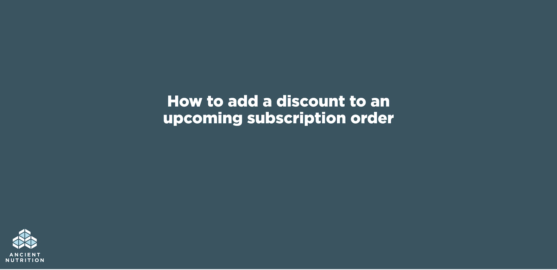How to add a discount to an upcoming subscription order
